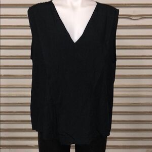 Tokenz Worldwear top sleeveless Deep V neckline black size XL